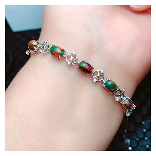 Bracelet opale naturelle argent 925, le meilleur cadeau de mode