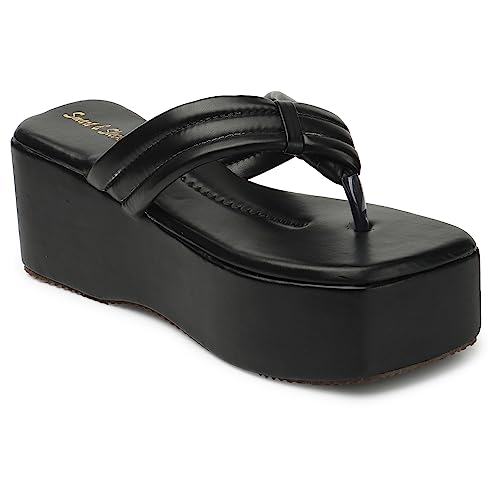 Image of Smart & Sleek Crossover-Strap Platform Heels Sandal for Women & Girls-F9