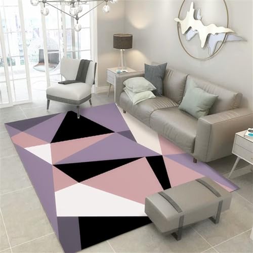Tapis durable anti-usure rouge géométrique abstrait 180x250cm - 2
