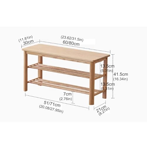 Banc à chaussures en bois de 80 cm avec rangement élégant pour entrée - 3