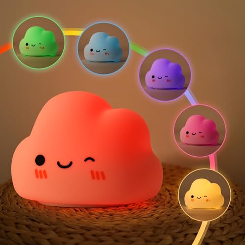 Wetry Cloud Night Light for Kids Baby Girl Gifts, Newborn Nursing Lamp Rechargeable, Dimmable, 30 Minutes Timer, Colour Changing - Image 2