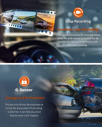 Gmaipop Dash Cam Front And Rear, 1080P Dash Camera For Cars With Sd Card, Dual Dashcams 3" Ips Screen, Dashboard Camera Recorder 170° Wide Angle,Accident Lock,Night Version,Motion Detection #TOP4