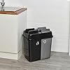 URBNLIVING 60L Duo Kitchen Bin Waste Garbage Can 2 Compartments With Bas Connectors (Black/Grey) #2