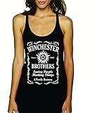 Supernatural Winchester Brothers TV Series Whiskey Style Women Tank Top - Black New (L)