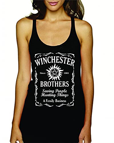 Supernatural Winchester Brothers TV Series Whiskey Style Women Tank Top - Black New (L)