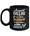 August Girls Birthday Sunshine Tasse à café mixte Little Hurricane Noir 325 ml