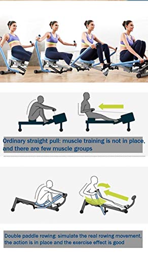 Image of Foldable Rowing Machines Rowing Machine for House Use Foldable 12 Level Adjustable Resistance Double Paddle Hydraulic Rowing Trainer Silent Small Fitness Equipment