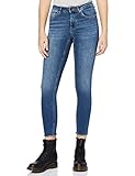 Klassische 5-Pocket Jeans ONLY Damen onlBLUSH MID ANK RAW REA1303 NOOS Skinny Jeans, Blau (Dark Blue Denim), W33/L30 (Herstellergröße: XL)