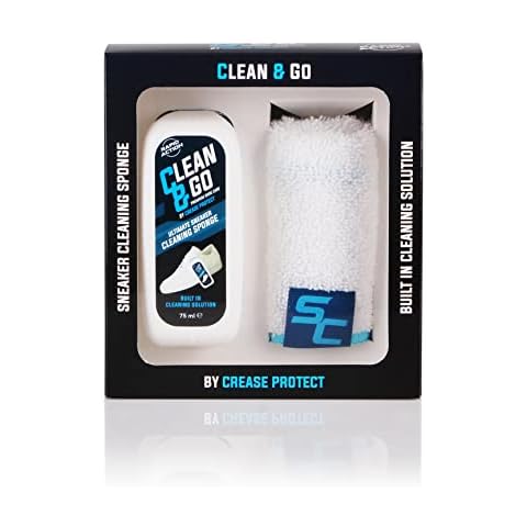 Clean & Go - Sneakers & Shoe Cleaning Brush - Remove Dirt & Stains - Built in Foam Cleaning Solution - By Crease Protect (Pack of 1) Cover