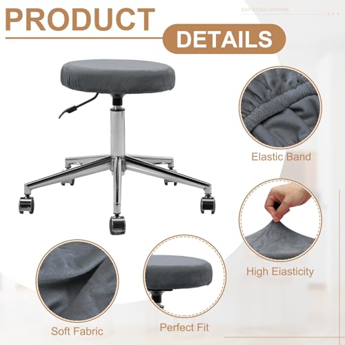 Housse de tabouret de bar velours gris foncé : lot de 4 protections élastiques - 4