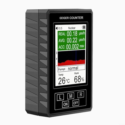 XR1 Geiger Counter Nuclear Radiation Detector – 0.01μSv/h Precision-for β/γ/X-Rays – Real-Time Data Graphing & Over-Limit Alarm – USB-C/Battery Powered – Portable 115x80x40mm ABS Design