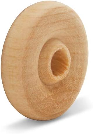 Classic Mini Wooden Wheels, Great for Crafts Too, 3/4 Inch Diameter, 3/16 Inch Thick, 3/16 Inch Hole, Pack of 50, by Woodpeckers