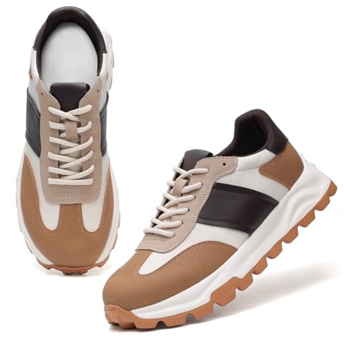 IXU Sneakers for Women Lightweight Patchwork Design,Non-Slip Suede Casual Walking for Gym,Tennis,Running,Comfortable Workout Shoes Available in Regular & Wide Width