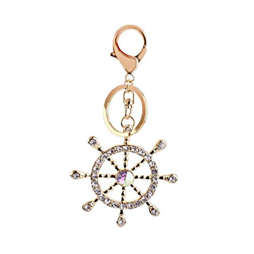 Preisvergleich Produktbild BRAVOLUNE Strass Rudder Anhänger Charm Keyring Schlüsselanhänger Mit Hummer-Haken Für Halloween Weihnachtsdekoration Geschenk Kreativen Schmuck