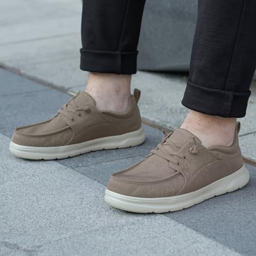 Image of 1TAZERO Men's Extra Wide Slip-On Shoes Loafers Orthopedic Diabetic Shoes for Swollen Feet Comfortable Walking with Arch Support for Plantar Fasciitis