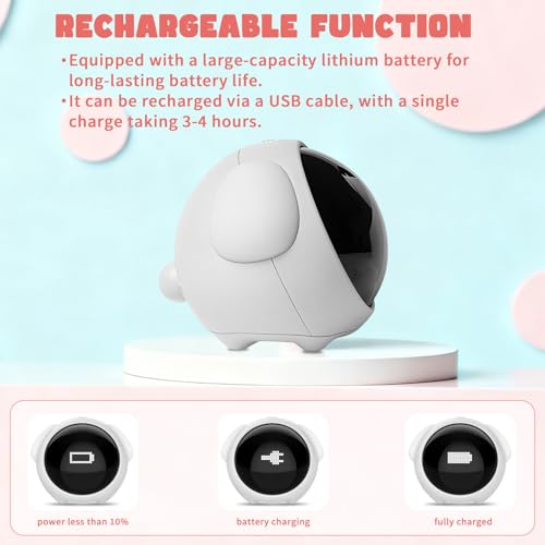 Cute Dog Kids Alarm Clock, Voice Control Rechargeable Digital Clock, White - Image 4
