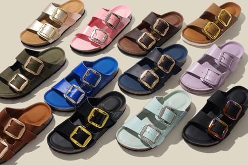 Image of Project Cloud 100% Genuine Leather Footbed Sandals for Women (Santorini)