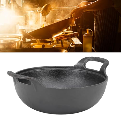 Wok de Hierro Fundido GLOGLOW con Tapa de Madera 20 cm miniatura 4