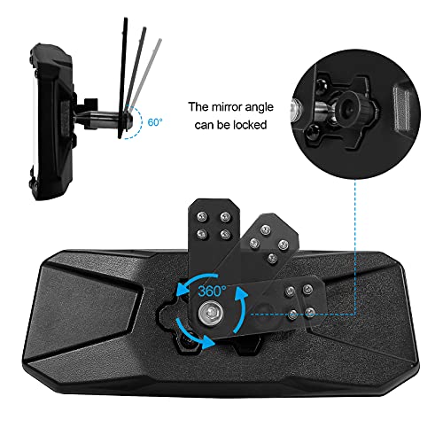 Utv Ranger Rear View Mirror And Side Mirrors Set Compatible With 2015-2022 Polaris Ranger 500 570 900 1000 Xp Crew Accessories W/Pro-Fit Profiled Tube Utv Center Mirror Accessories#2879969 #TOP5