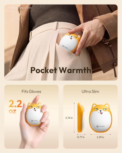 Gaiatop Rechargeable Hand Warmers 2 Pack, Cute Dog Magnetic Split Design - image 5