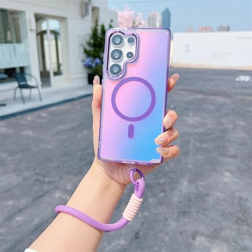 Coque Samsung S25 Plus antichoc avec lanière magnétique et bracelet amovible