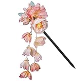 かんざし 一本簪 木製 | カーネーションの花 ヘアクリップ シンプル 和装アクセサリー着物 浴衣 髪飾り ドライフラワー プリザーブドフラワー (2本)