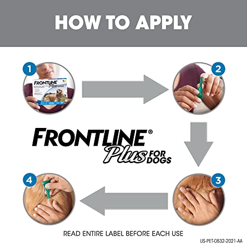 Frontline Plus For Dogs Flea And Tick Treatment (Medium Dog, 23-44 Lbs.) 6 Doses (Blue Box) #TOP5