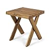 Christopher knight home irene outdoor acacia wood side table sandblast teak finish  urban country home decor