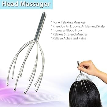 Image of Hair Scalp Manual Massager Shampoo Brush & Face ice roller massager with Head massager Scalp Scratcher 12 Finger Body Relaxing Hair Massage Soft Silicone (Head Massager+Shampoo Brush +Ice Roller)- Multicolor