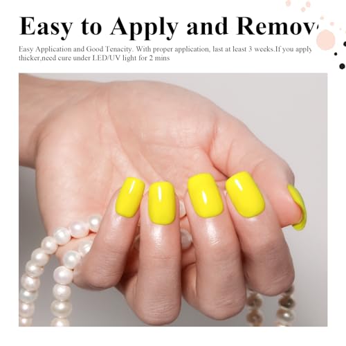 Esmalte de uñas gel color amarillo neón 0.5 fl oz miniatura 4