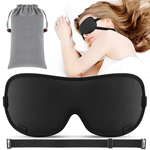 Anti-Rutsch-Schlafmaske, Boniesun Innovative Dual-Mode Augenmaske für Frauen und Herren-Verbesserte 2.0 Version Perfekt Lichtblockierung mit 2 Riemen ohne zu rutschen, 3D Augenbinde für Seitenschläfer Cover