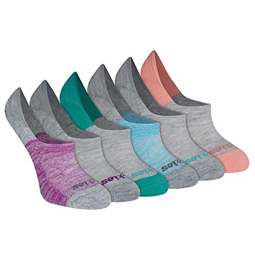 Dickies Women's Dritech Non-Slip Liner Socks, Grey Assorted (6 Pairs), Shoe Size: 6-9