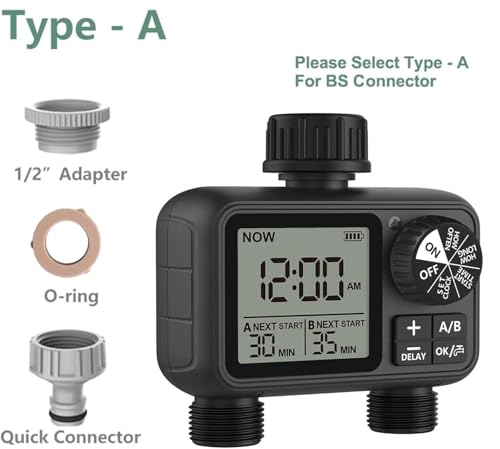 Image of Pinolex 2-Outlet Digital Water Timer A /B-Zone Independent Programmer Separate | Automatic Drip Irrigation System, Garden Irrigation Timer for Drip Pipe | Drip kit Automation for Different Zones