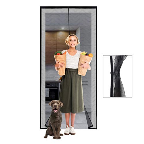 Magnetic Screen Door 36Ã—83 Reinforced Fiberglass Mesh Curtain Front Door Screen with Heavy Duty Mesh Curtain and Full Frame Hook&Loop,- Fits Door Size up to 36Ã—83 Inch