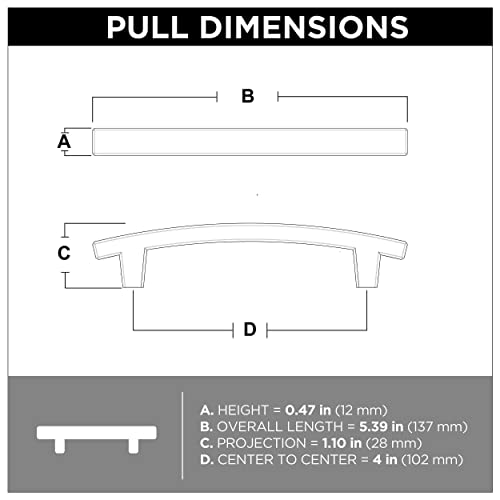 Franklin Brass P29615K-Fb-B Pierce Cabinet Drawer Handle 4" (102Mm), Black, 5-Pack #TOP6