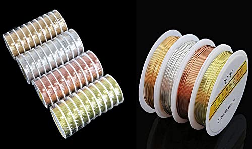 Image of DIY Crafts New 0.3 /0.4 /0.5 /0.6 /0.8 /1MM Silver Gold Copper Wire Craft Beads Rope Beading Wire For Bracelet Necklace Jewelry DIY Accessories (1 Roll, 0.3mm Silver)