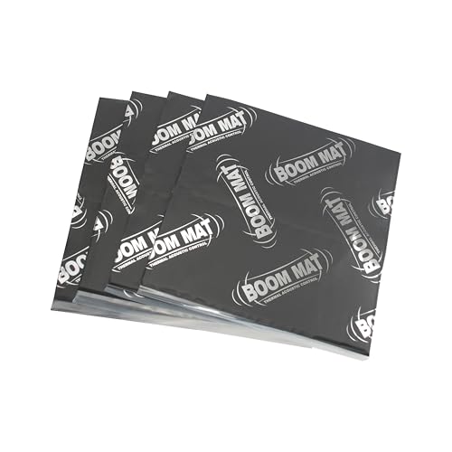 Design Engineering Boom Mat Sound Deadening Material with Adhesive Backing | 12 x 12.5 x 2mm (Pack of 4)