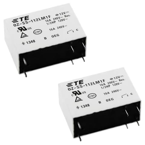 2Pcs OZ-SS-112LM1F 12VDC 16A 6Pins Normally Open Power Relay Resistant 105 Celsius Cover