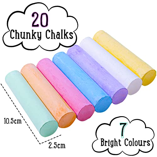 Jaques of London Premium Chalks for Children Giant for Outside, Blue,Orange - Image 2