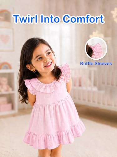 Image of Kidbea Baby Girls Cotton Dress for Kids | Soft, Breathable & Comfortable Western Frock | Trendy Casual, Party & Festive Outfit for Girls