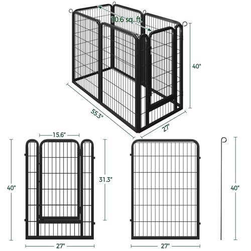 Image of Yaheetech 40in x 13ft Rustproof Foldable Metal Decorative Garden Fence | Durable Metal Frame, Tool-Free Quick Setup,Custom Multi-Shape,Fold Flat Storage, Multi-Scene For Garden Patio RV Camping