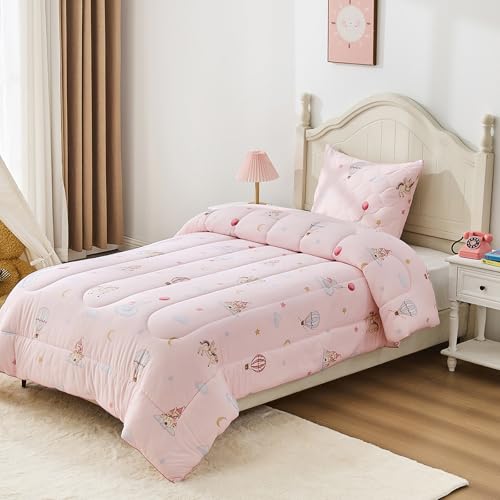 Bestier Kids Comforter Set - 2 Pieces Toddler Bedding Sets for Boys and Girls Sorona Natural Plant Fiber Comforter Sets with Oeko-TEX Certification Kids Toddler Size Comforter Sets 42x57
