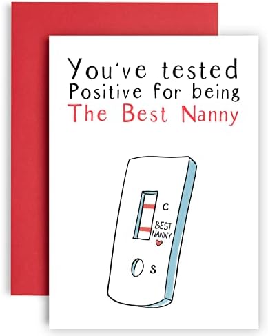 Huxters Funny Card for Nanny – Premium Quality A5 Greeting Cards for Loved Ones – Mothers day Nanny Card You’ve Tested Positive Birthday Card for Nanny (Nanny)