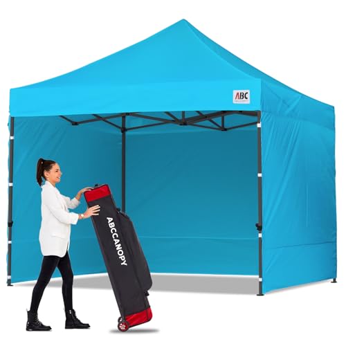 Image of ABCCANOPY Heavy Duty Easy Pop up Canopy Tent with Sidewalls 10x10, Sky Blue