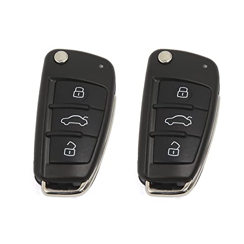 Boîtier clé Audi 3 boutons X AUTOHAUX coque de remplacement pour télécommande A4 A3 A6 Q7 lot de 2