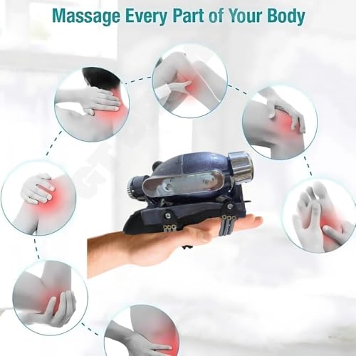 Image of Drumstone 𝟓+𝟓 𝐘𝐄𝐀𝐑 𝐆𝐔𝐀𝐑𝐀𝐍𝐓𝐄 Professional Double Speed Head Massager for Neuropathy Relief - Handheld Electric Massager with Floating Action, AC /DC Motor, Rubber Pad, Portable for Scalp