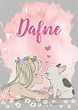 dafne keen age  Dafne: Cuaderno de notas A5  Nombre personalizado Dafne  Regalo de cumpleaños para la esposa, mamá, hermana, hija  Linda chica con bulldog  120 páginas rayadas, formato A5 (14.8 x 21 cm)