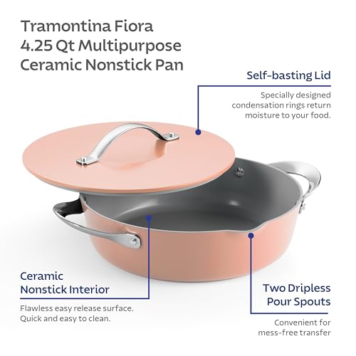 Image of Tramontina Fiora 4.25-Quart Ceramic Non Stick Cooking Pan with Lid