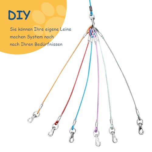 Mi Metty 2Pack Hundeleine Verlängerungsseil Kausicherfest Metall Kabel Leine,Hochbelastbar Trainingsleine Hundeleine Große Mittelgroße Hunde (Schwarz+Schwarz, 20 inch/50 cm)