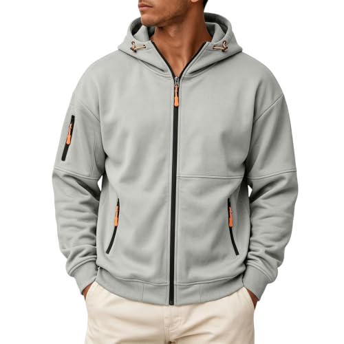 Mens Hoodies Zip Up Tactical Hoodie Fleece Comfy Sweatshirt Sweat Shirt - image 1